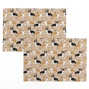 corgis and coffees fabric best tri colored coffee design cute coffees and dogs print