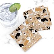 corgis and coffees fabric best tri colored coffee design cute coffees and dogs print