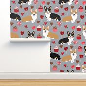 corgi valentines tri colored corgis valentines love fabric