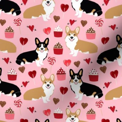 corgis tri colored corgi fabric cute valentines love pink design best cupcakes and sweet design