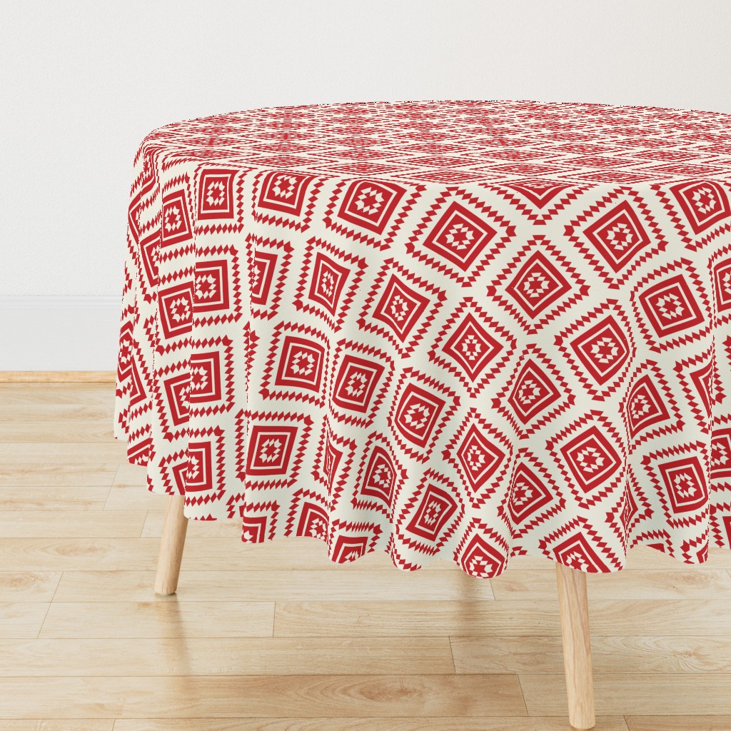 Aztec- Red, Ivory