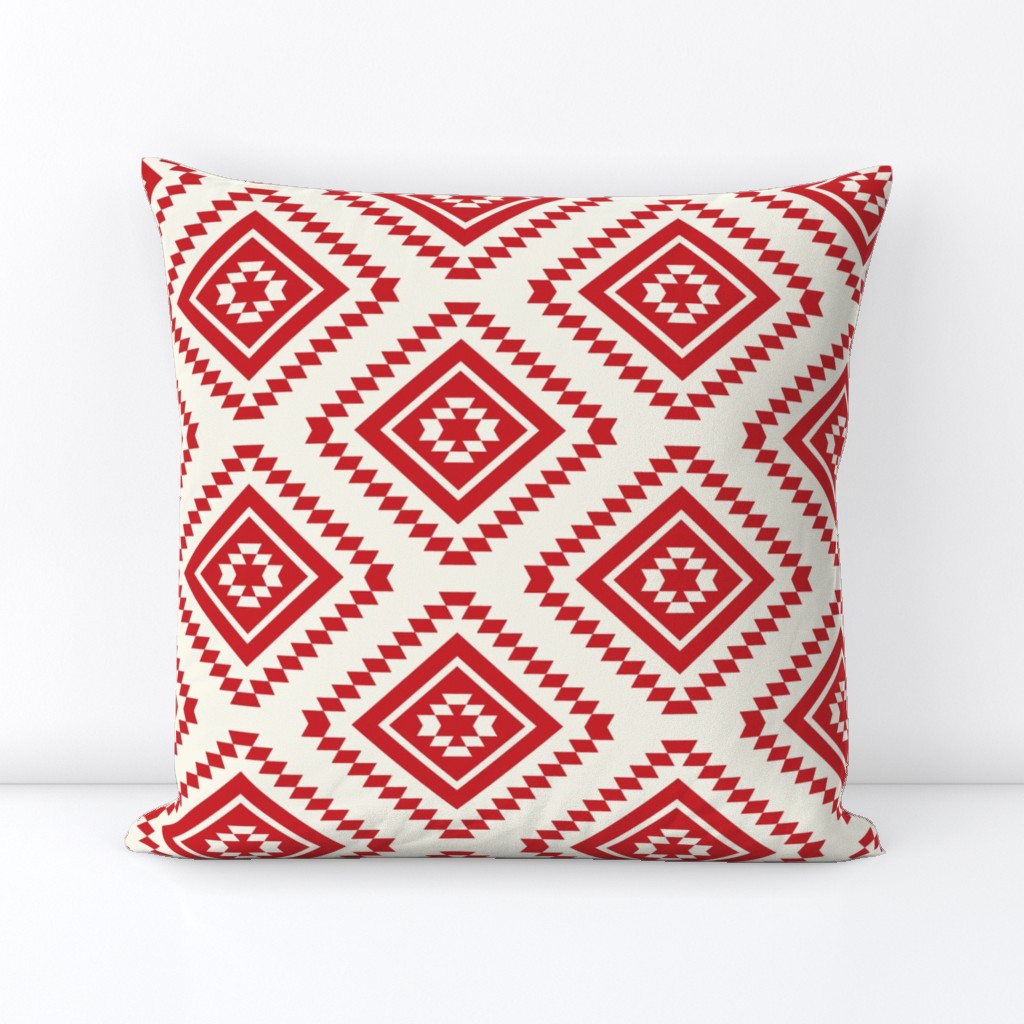 Aztec- Red, Ivory