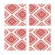 Aztec- Red, Ivory