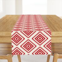 Aztec- Red, Ivory