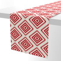 Aztec- Red, Ivory