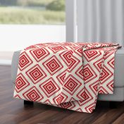 Aztec- Red, Ivory