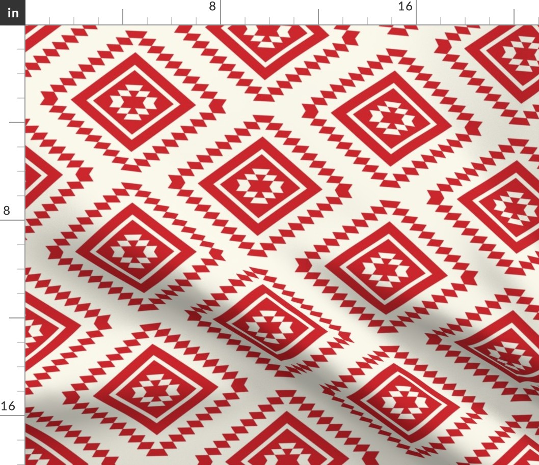 Aztec- Red, Ivory