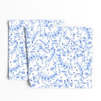 Pretty Blue & White Swirling Florals