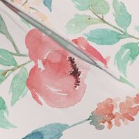Large Watercolor Floral on Pink