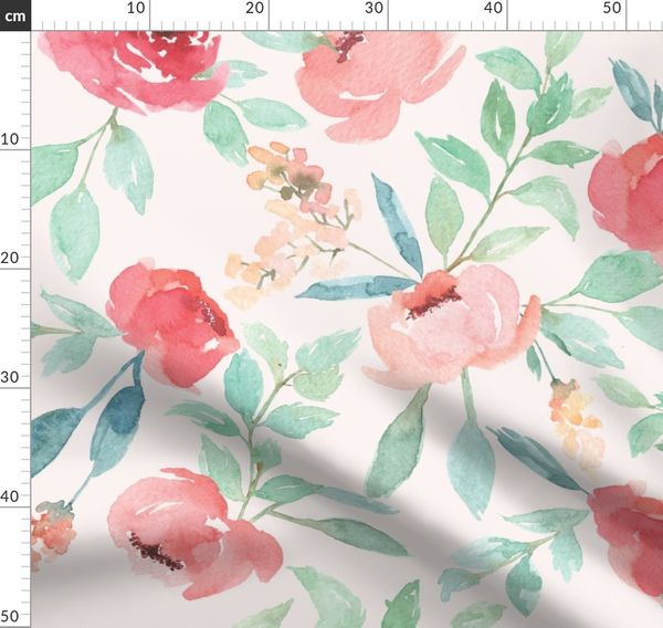 Concours Graphique Sur Le Theme De La Peinture Fleurs Bebe Doux Aquarelle Floral Rose Spoonflower