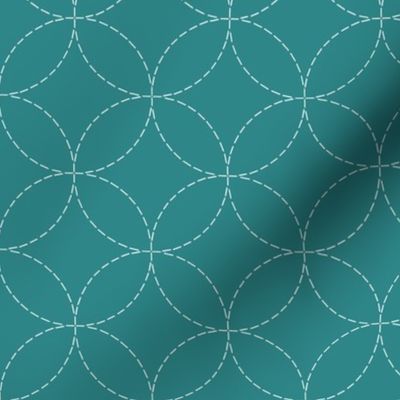 faux sashiko circles on teal