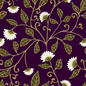 Aubergine Vine Fabric