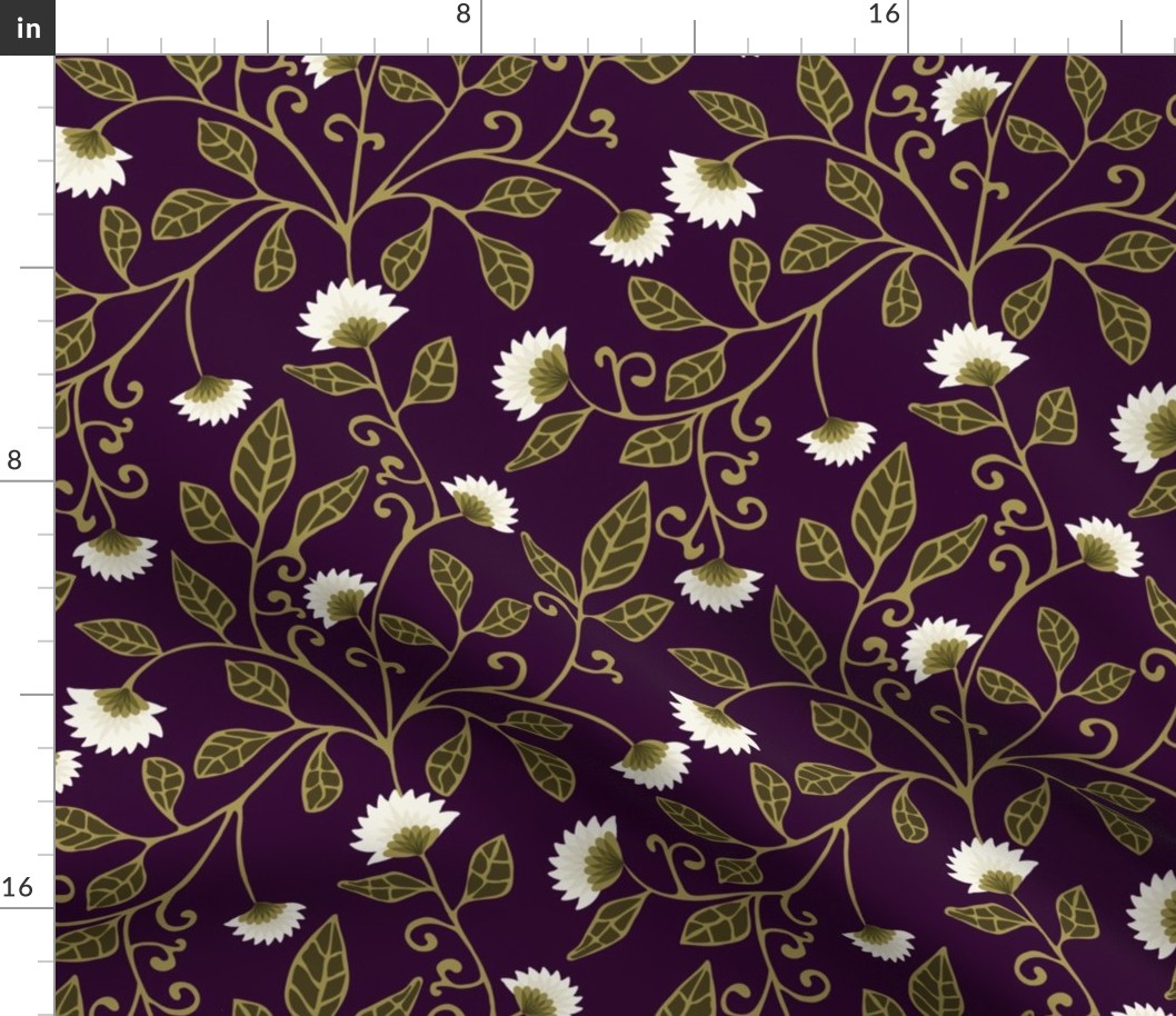 Aubergine Vine Fabric