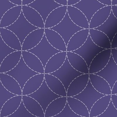 faux sashiko circles on purple
