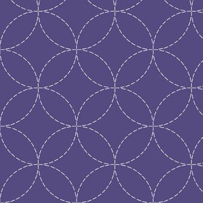 faux sashiko circles on purple