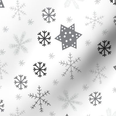 Snowflakes Monotone