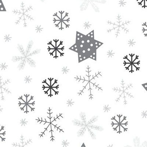 Snowflakes Monotone