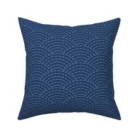 XL faux sashiko scallop on navy