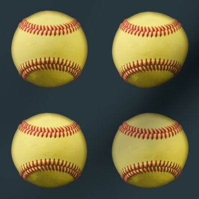 3" yellow softballs on dark grey