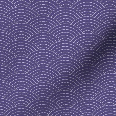 faux sashiko scallop on soft purple