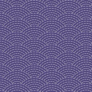 faux sashiko scallop on soft purple