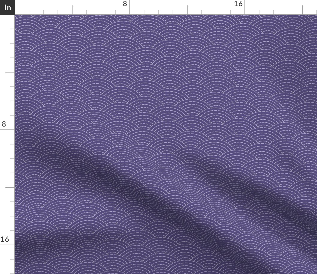 faux sashiko scallop on soft purple