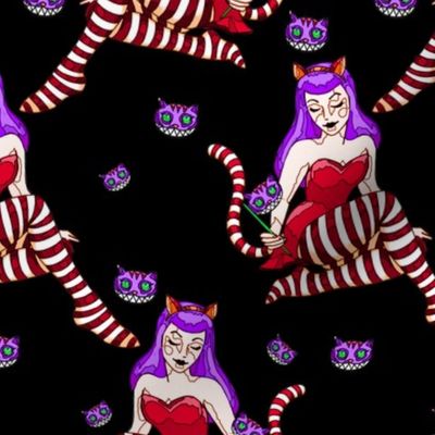 Cheshire Cat red and purple