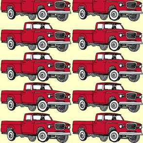 1960-1964 Studebaker Champ pick up truck  red on cream