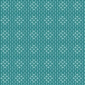 faux sashiko diamonds on teal