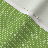 faux sashiko diamonds on fresh green