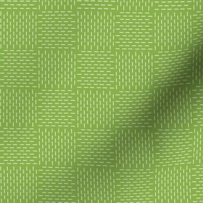 faux sashiko weave on fresh green