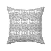 Vintage Silvery Lacework on White