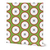 GIANT red-rimmed button polka dots on green by Su_G_©SuSchaefer