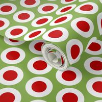 Red + white buttonsnaps or polka dots on green by Su_G_©SuSchaefer
