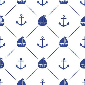 Blue Anchors and Sailboats