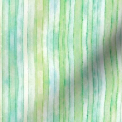 Watercolor Stripes Wavy Green
