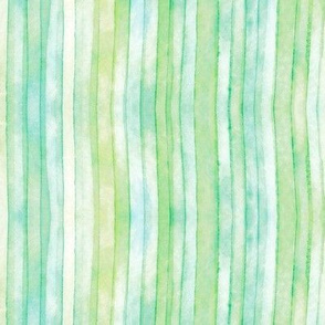 Watercolor Stripes Wavy Green