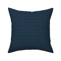 faux sashiko diamond - red on nautical navy