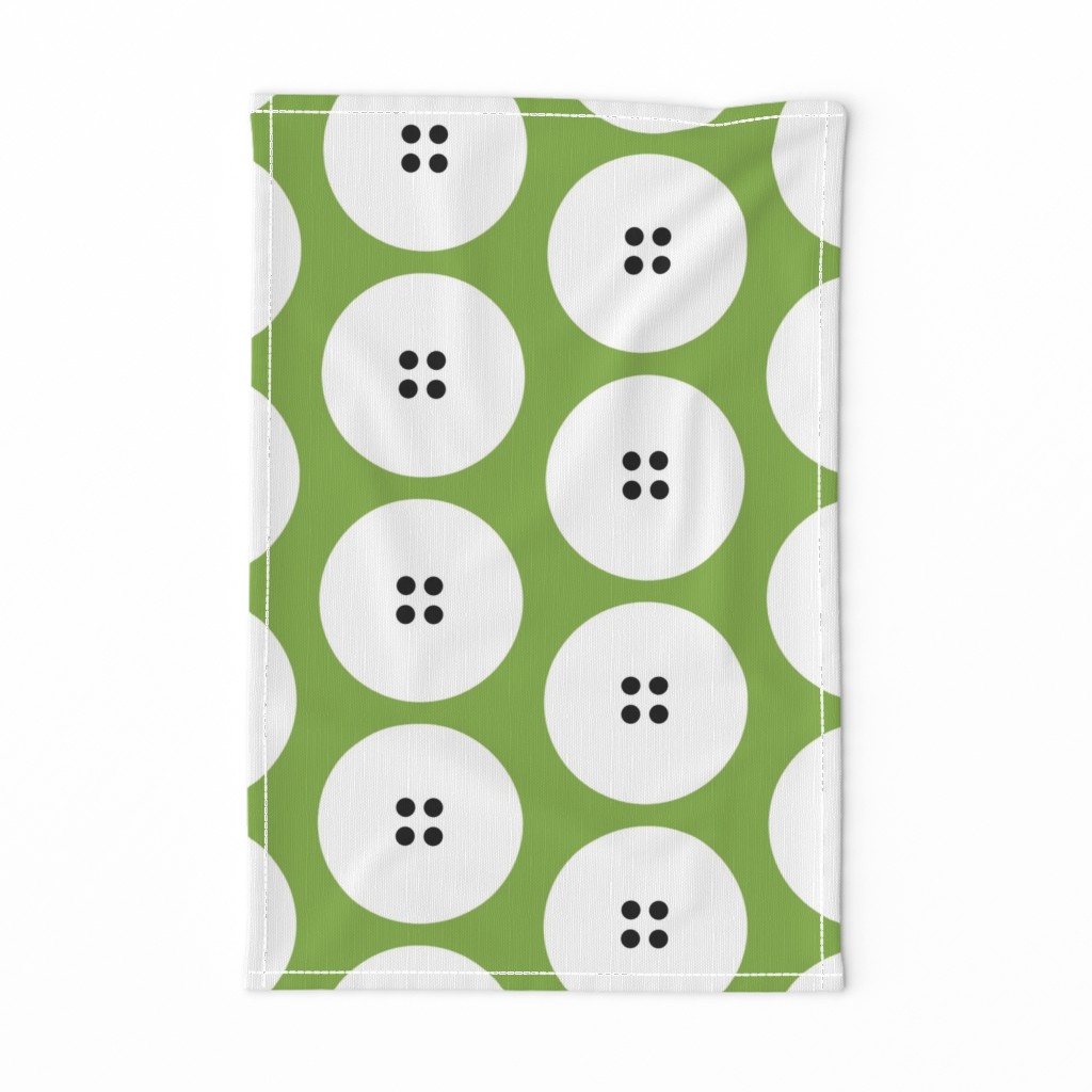 GIANT button polka dots on green by Su_G_©SuSchaefer