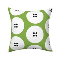 GIANT button polka dots on green by Su_G_©SuSchaefer