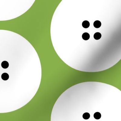 GIANT button polka dots on green by Su_G_©SuSchaefer
