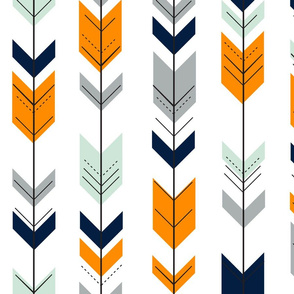 fletching arrows || navy, orange,mint,grey