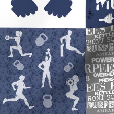 Navy crossfit cheater quilt 6 inch squares