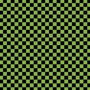 Ferny Green and Deep Black Checkerboard