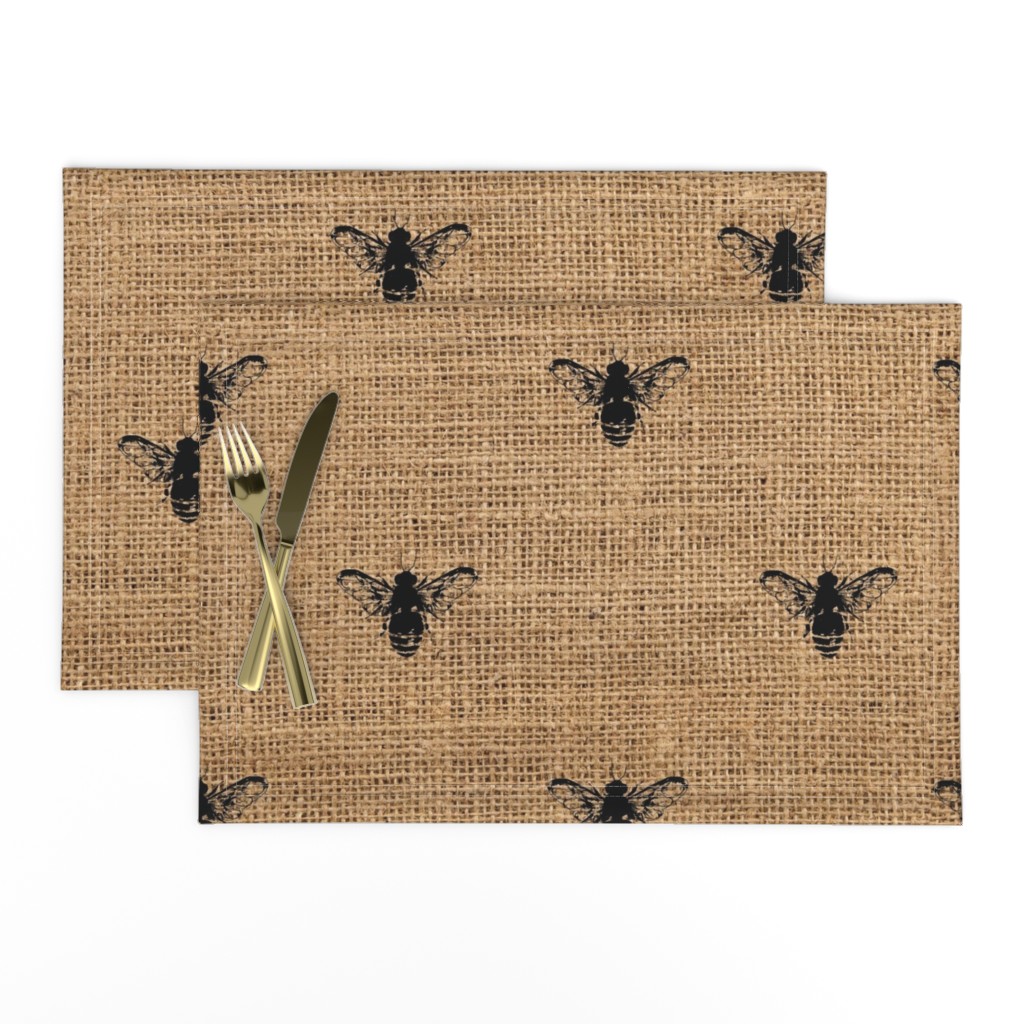 Bees Wide on Burlap