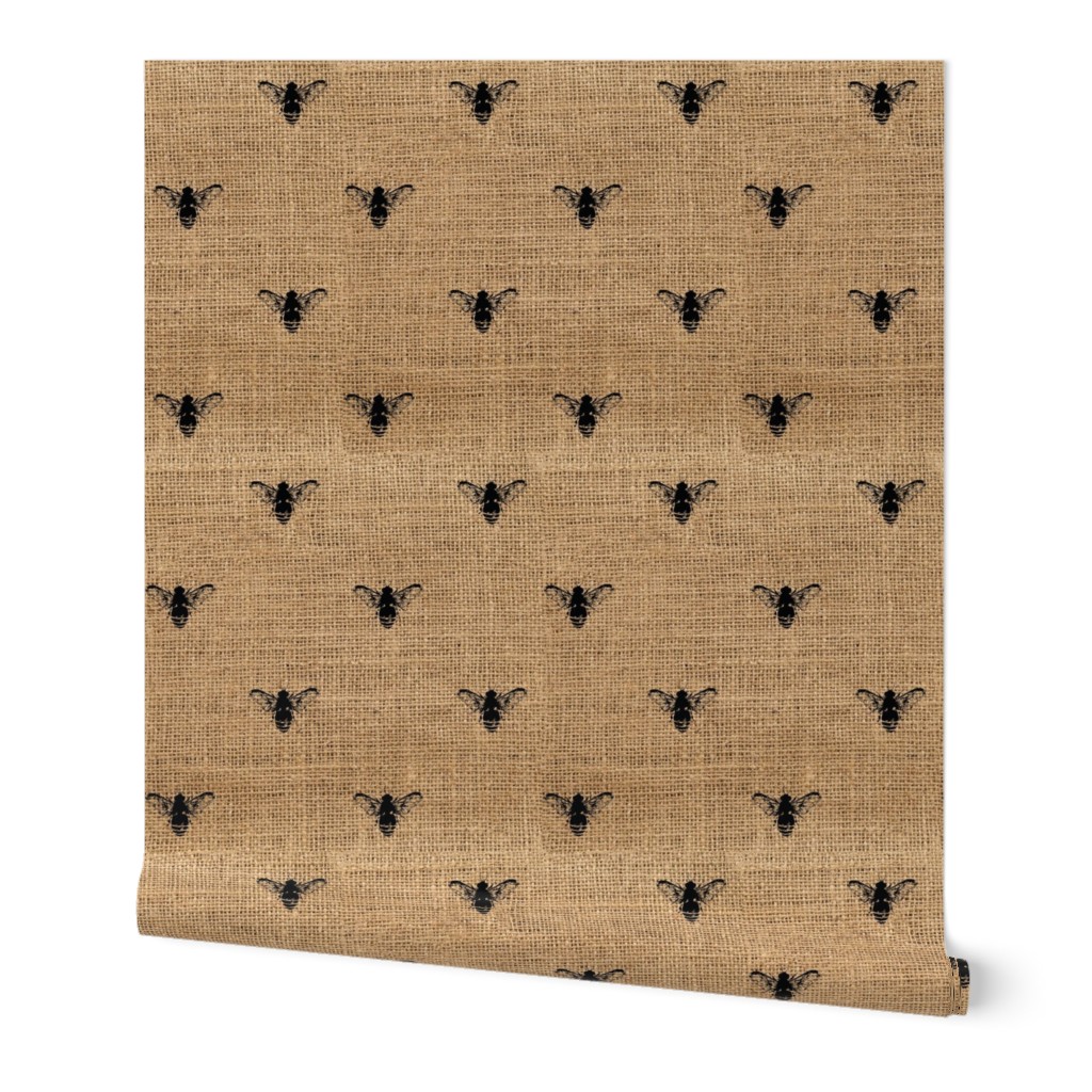 Bees Wide on Burlap