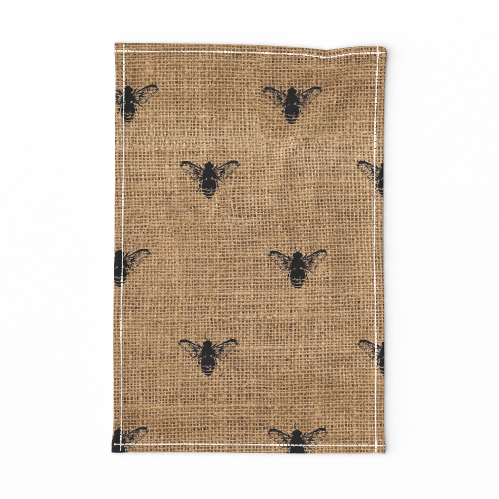 Bees Wide on Burlap