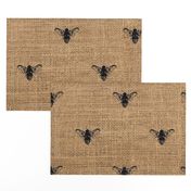 Bees Wide on Burlap