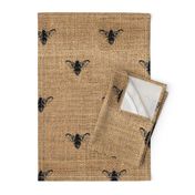 Bees Wide on Burlap