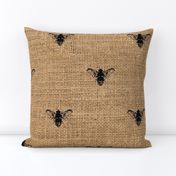 Bees Wide on Burlap